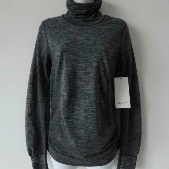 NWT LULULEMON Black White Merino Woolly Wonder Turtleneck LS Pullover Top 8 - Picture 1 of 7